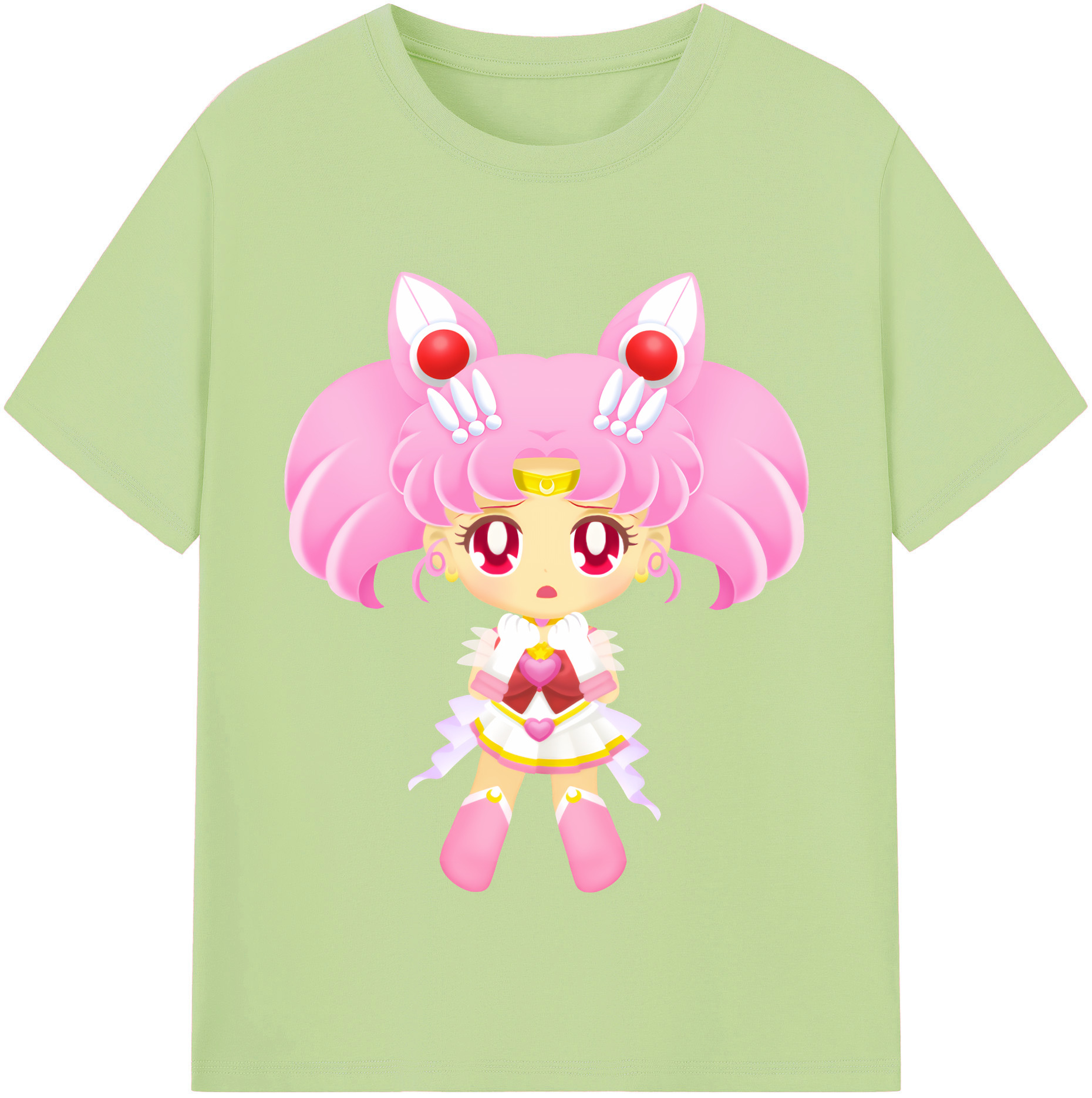 （画像用） 美少女戦士セーラームーン ちびうさ Sailor Moon Chibiusa Tsukino Usagi Small Lady Serenity 綿100％半袖Tシャツ（フロントプリント）